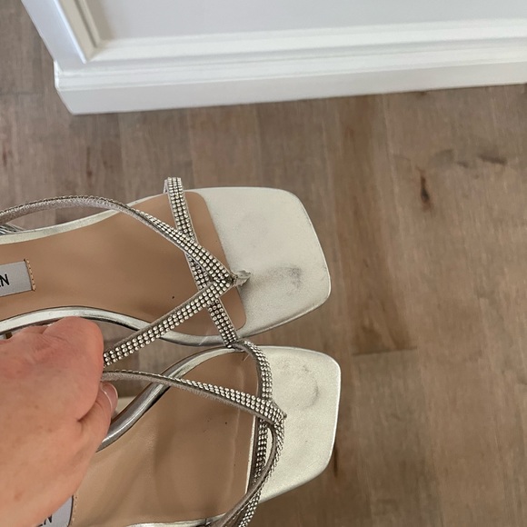 Alaina-r Silver Steve Madden Rhinestone Heels - Picture 4 of 13